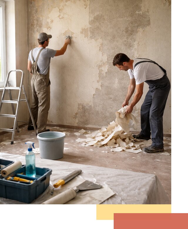 Снятие старых обоев в Сосногорске быстро и качественно