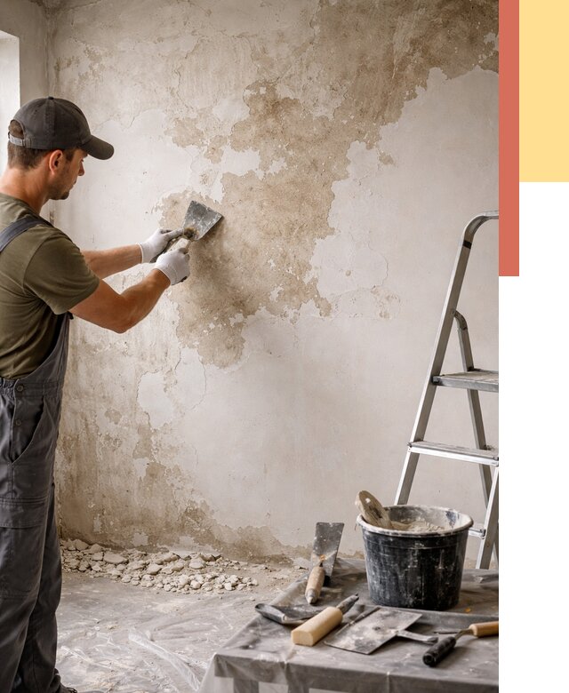 Снятие старой шпаклевки в Сосногорске от 1908 руб. — быстро и недорого | ОТДЕЛОЧНИК-Сно