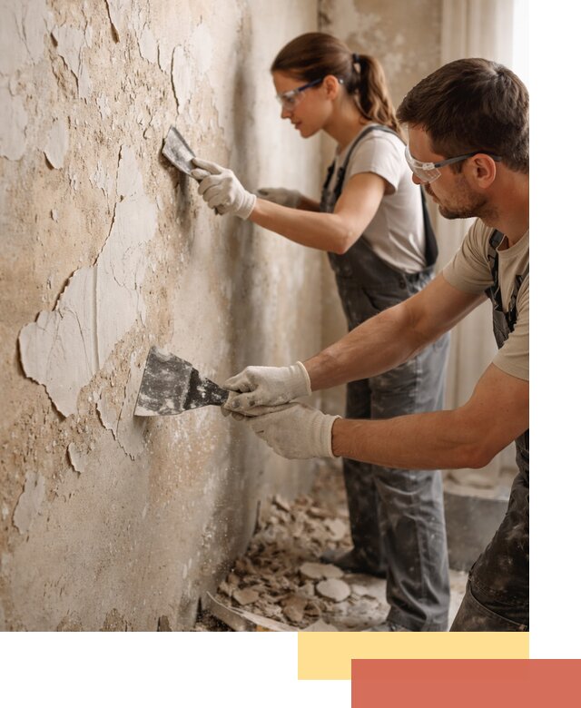 Снятие старой шпаклевки и подготовка поверхностей в Сосногорске