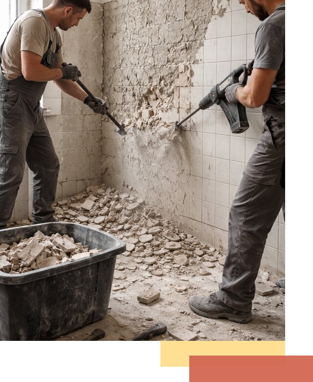 Демонтаж плитки со стен в Сосногорске быстро и аккуратно