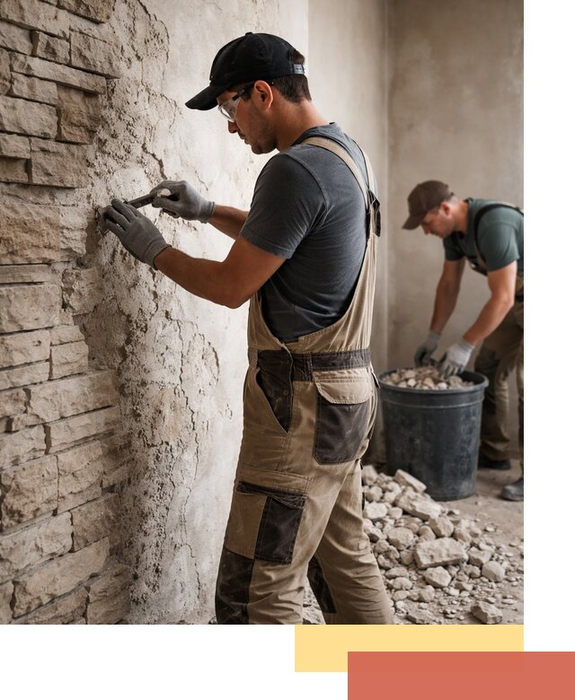 Демонтаж декоративного камня в Сосногорске профессионально и безопасно