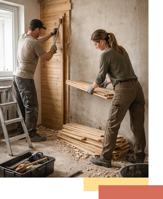 Демонтаж вагонки со стен в Сосногорске — профессиональный демонтаж