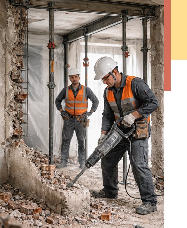 Снос несущих стен в Сосногорске от 10574 руб. — демонтаж несущей стены под ключ | ОТДЕЛОЧНИК-Сно