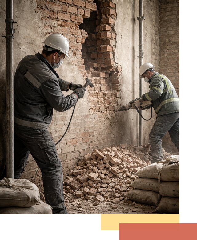 Демонтаж кирпичных стен в Сосногорске быстро и безопасно