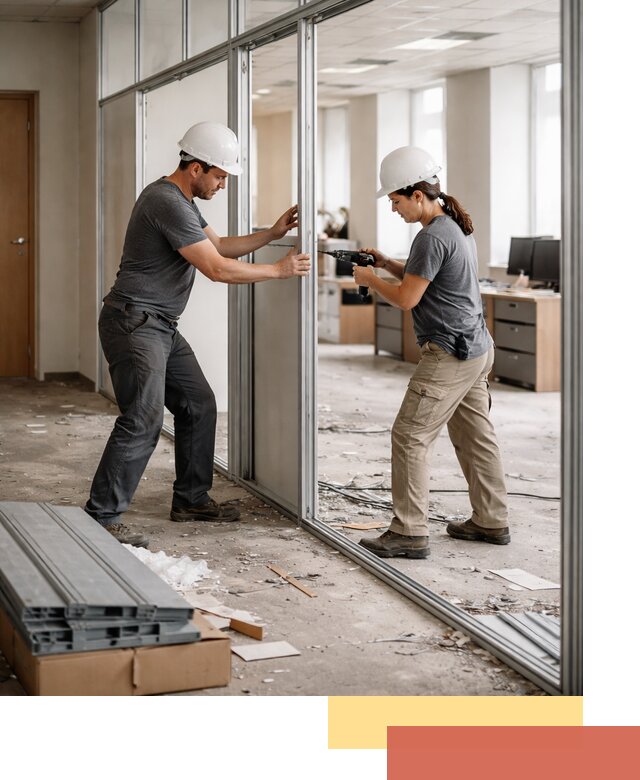 Демонтаж алюминиевых перегородок в Сосногорске быстро и аккуратно