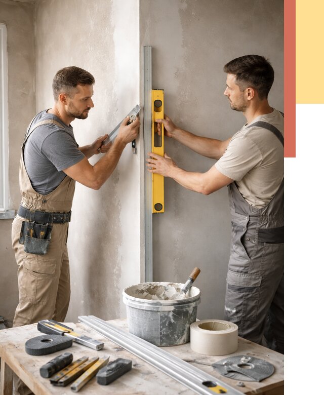 Выведение углов стен в Сосногорске от 1908 руб. быстро и недорого | ОТДЕЛОЧНИК-Сно