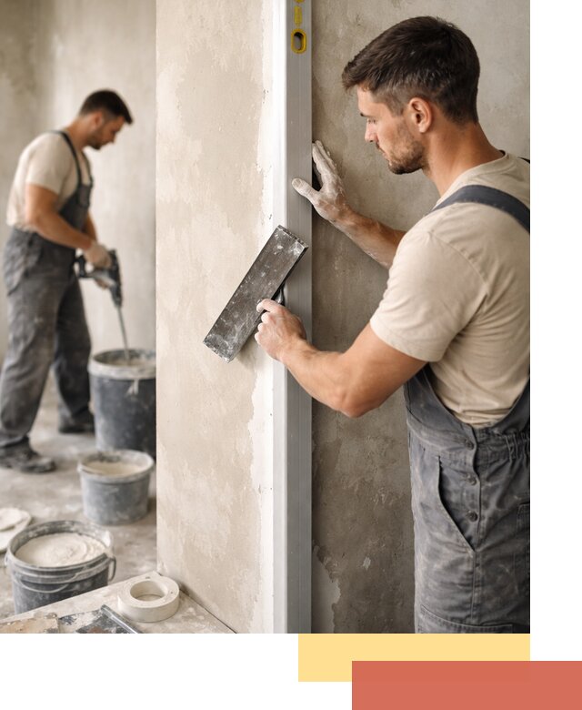 Выведение углов стен в Сосногорске: монтаж и оштукатуривание