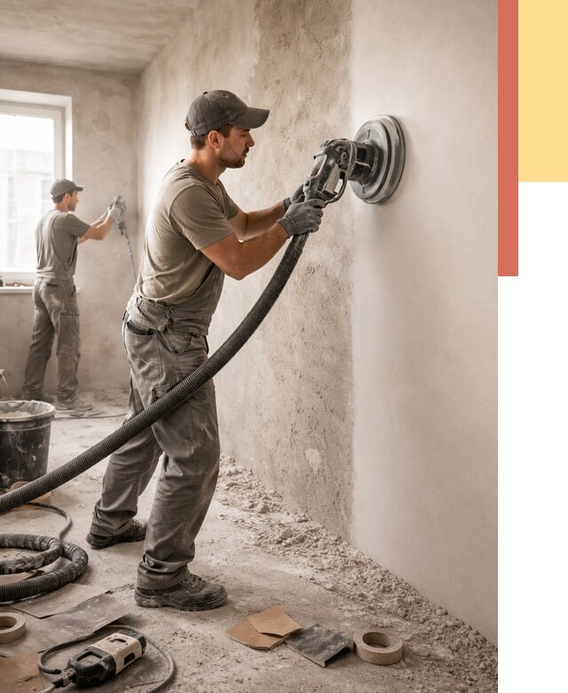 Шлифовка стен в Сосногорске от 1238 руб/м2 — быстро и недорого | ОТДЕЛОЧНИК-Сно