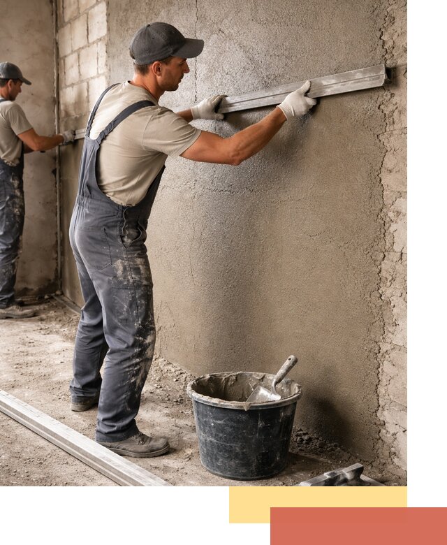 Штукатурка стен цементно-песчаная в Сосногорске профессионально