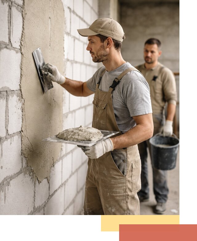 Штукатурка стен из газобетона в Сосногорске под ключ