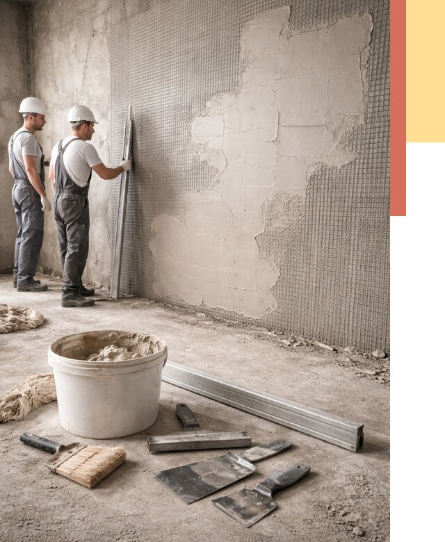 Штукатурка стен по сетке в Сосногорске от 5674 руб./м2 — быстро и недорого | ОТДЕЛОЧНИК-Сно