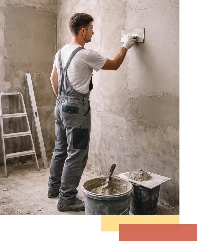 Штукатурка стен в ванной под ключ в Сосногорске