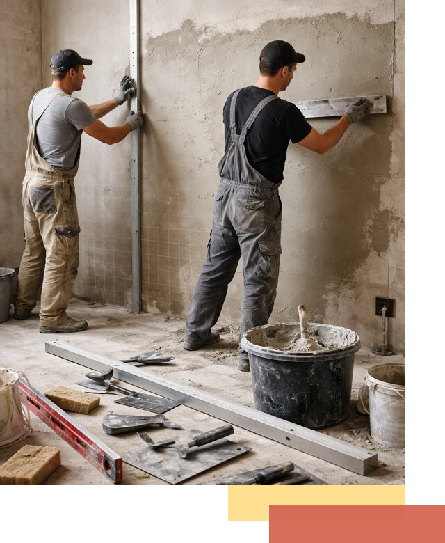 Профессиональная штукатурка стен под плитку в Сосногорске