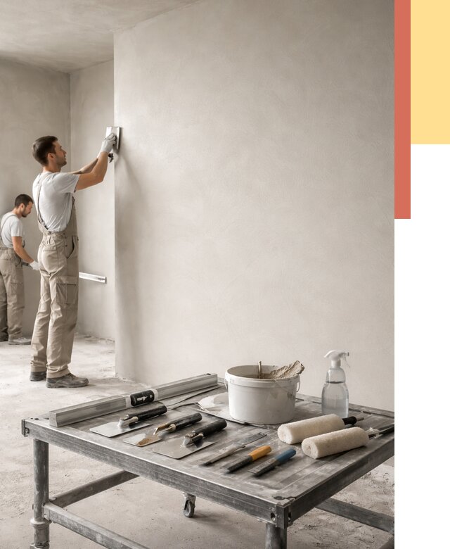 Штукатурка стен под покраску в Сосногорске от 4642 руб./м² — качественно и недорого | ОТДЕЛОЧНИК-Сно