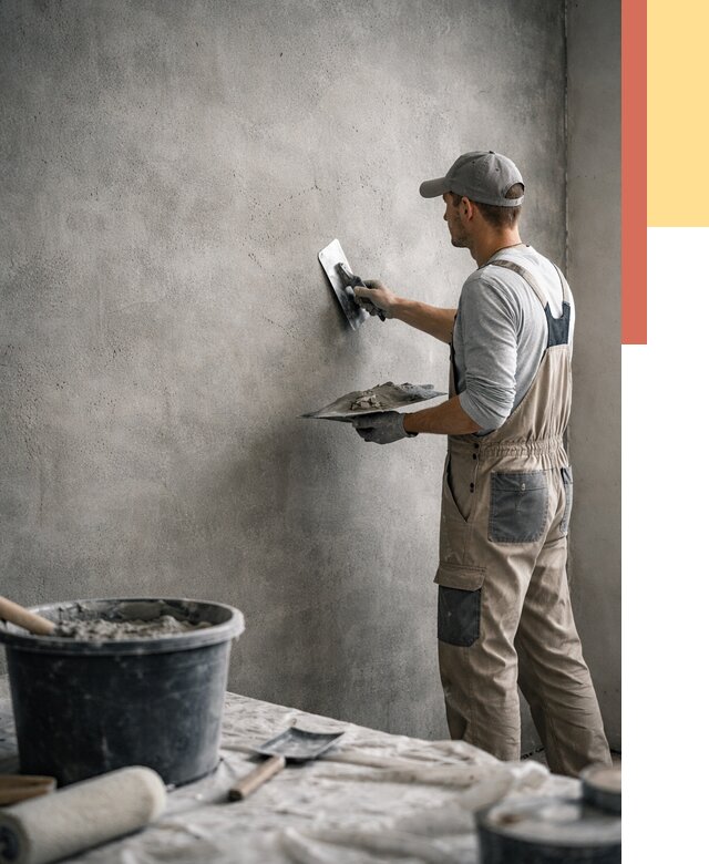 Декоративная штукатурка под бетон в Сосногорске от 2579 руб./м² — нанесение под ключ | ОТДЕЛОЧНИК-Сно