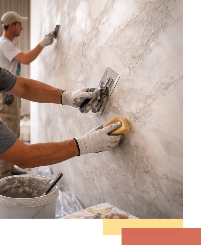 Декоративная штукатурка под мрамор в Сосногорске для стен и потолков