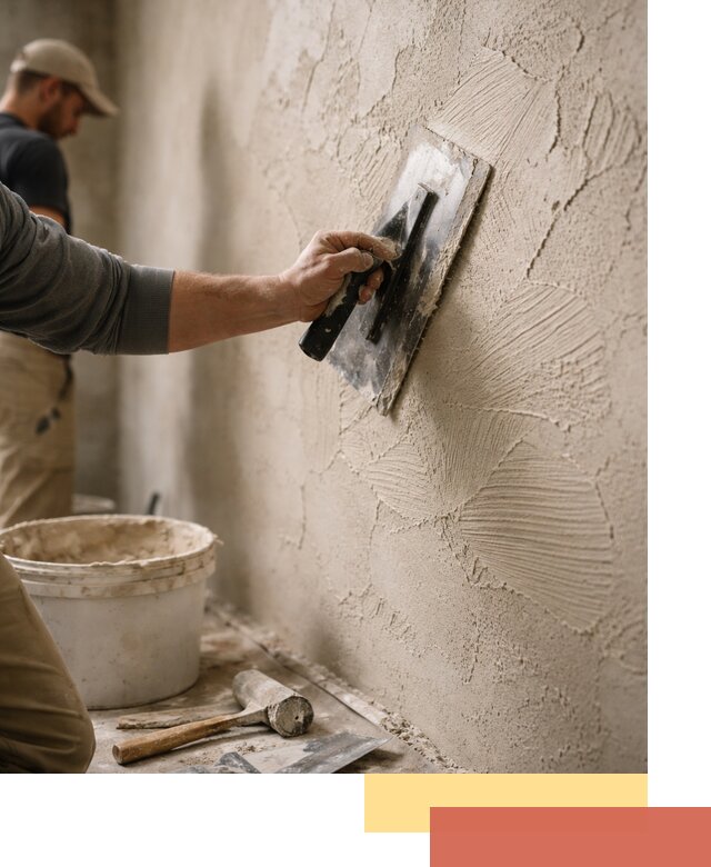 Фактурная штукатурка стен в Сосногорске — монтаж, отделка, реставрация