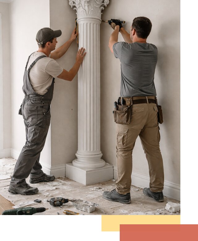 Установка декоративных колонн в Сосногорске под ключ