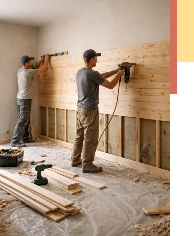 Монтаж деревянной вагонки на стены в Сосногорске от 7737 руб. | Услуги монтажа вагонки | ОТДЕЛОЧНИК-Сно