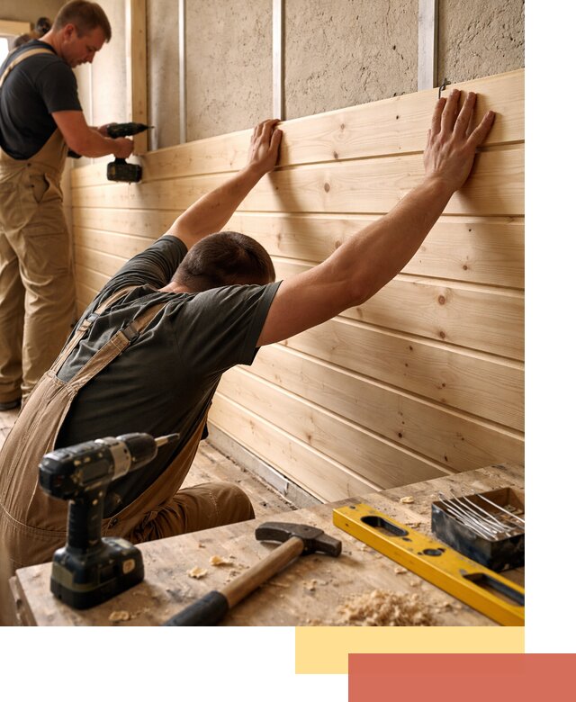 Монтаж деревянной вагонки на стены в Сосногорске быстро и качественно