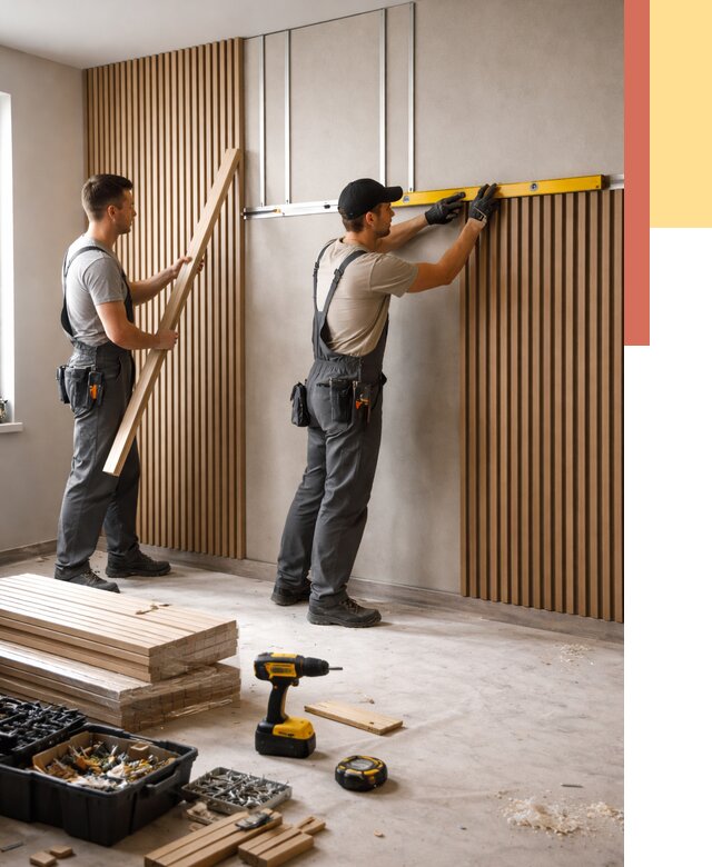 Монтаж реечных панелей на стены в Сосногорске от 1238 руб. — быстро и недорого | ОТДЕЛОЧНИК-Сно