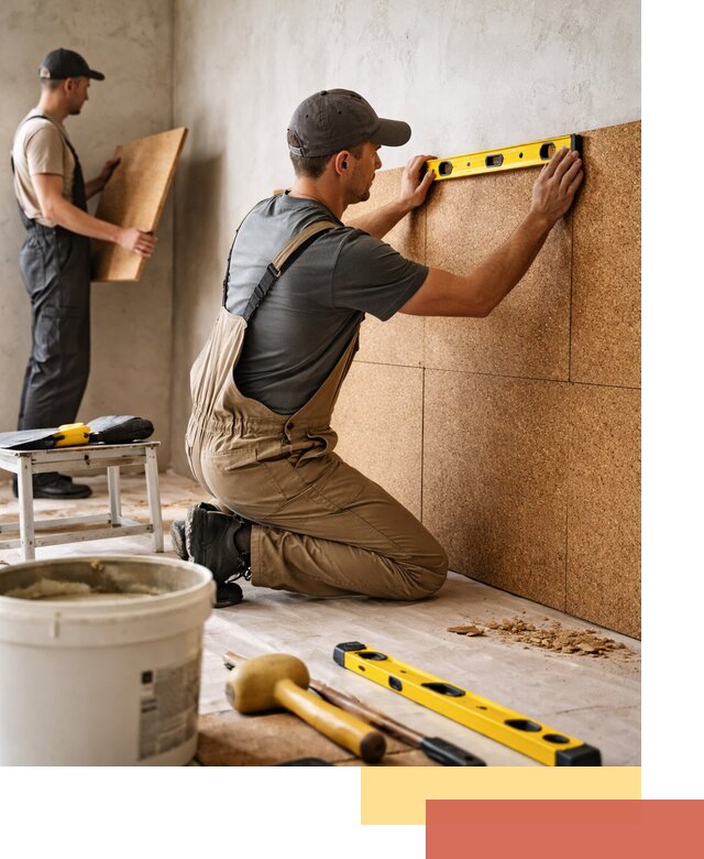 Монтаж пробковых панелей на стены в Сосногорске быстро и качественно