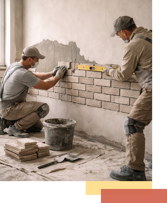 Монтаж декоративного кирпича профессионально в Сосногорске