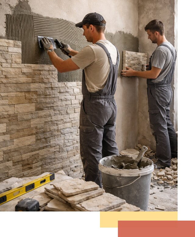 Монтаж искусственного камня в Сосногорске — облицовка стен и фасадов