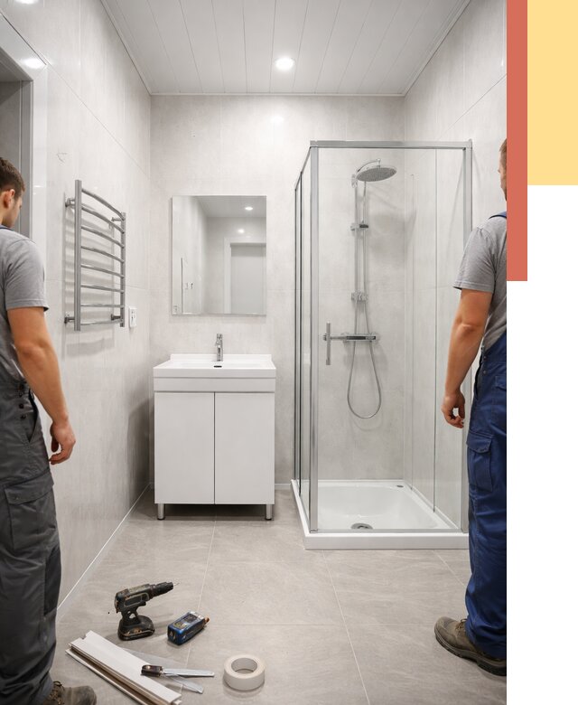 Отделка ванной комнаты панелями ПВХ в Сосногорске от 4642 руб. за м2 | ОТДЕЛОЧНИК-Сно