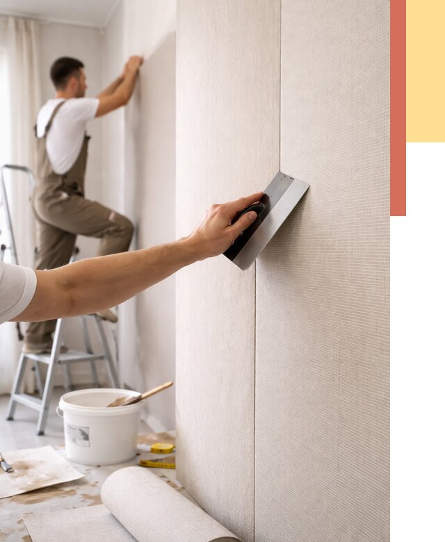 Поклейка текстильных обоев в Сосногорске от 4642 руб. под ключ | ОТДЕЛОЧНИК-Сно