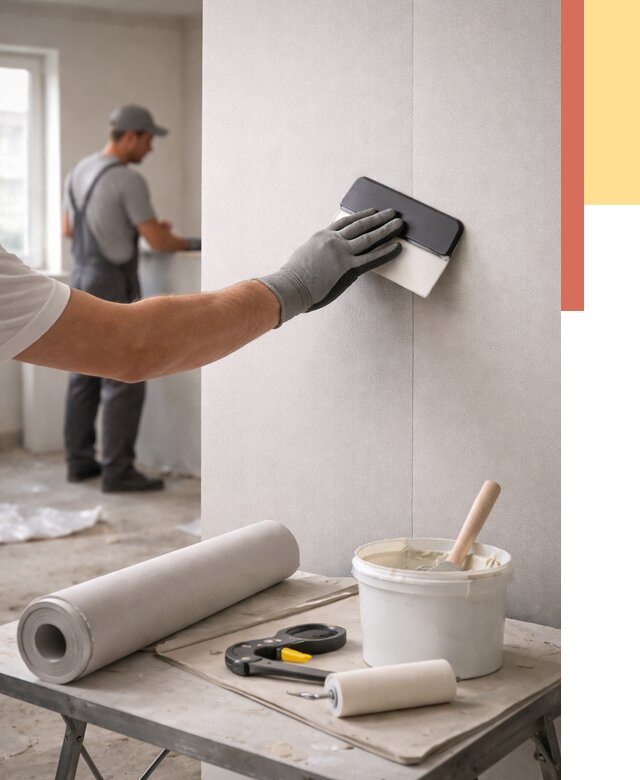 Поклейка обоев под покраску в Сосногорске от 3611 руб. за м2 | ОТДЕЛОЧНИК-Сно