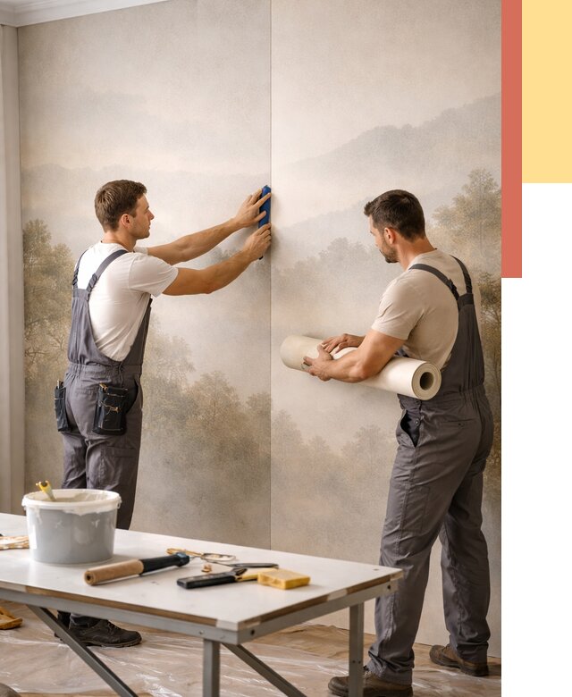 Поклейка фотообоев в Сосногорске от 8769 руб/м² — быстро и недорого | ОТДЕЛОЧНИК-Сно