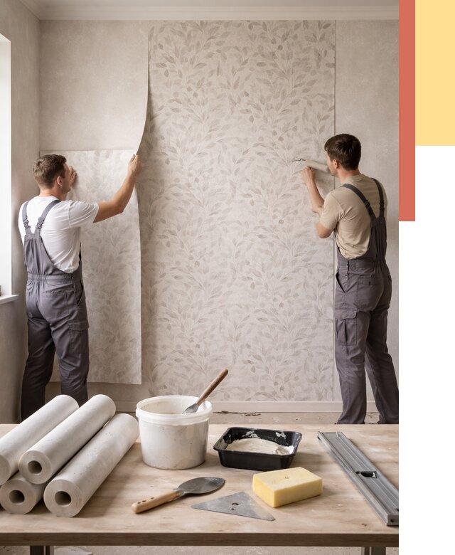 Поклейка обоев с подбором рисунка в Сосногорске от 3611 руб. | ОТДЕЛОЧНИК-Сно - быстро и недорого