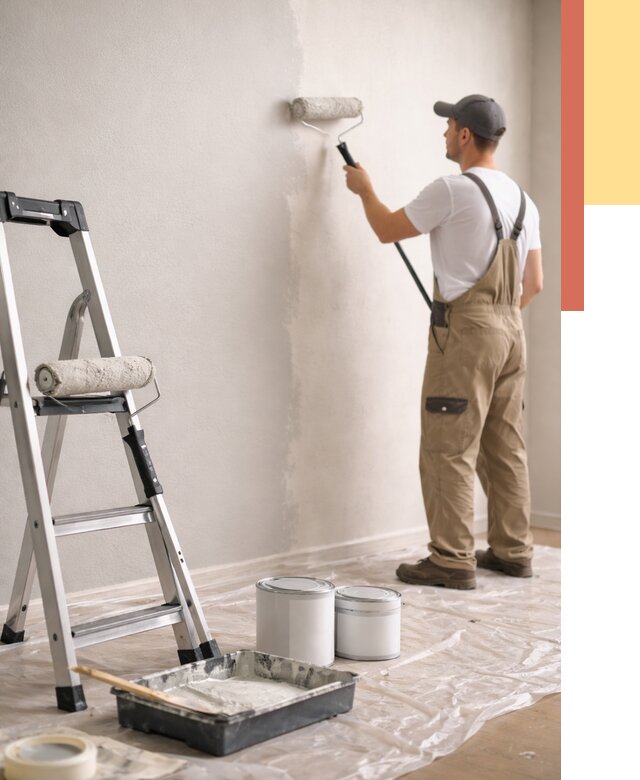 Покраска стен латексной краской в Сосногорске от 4642 руб. за м2 | ОТДЕЛОЧНИК-Сно