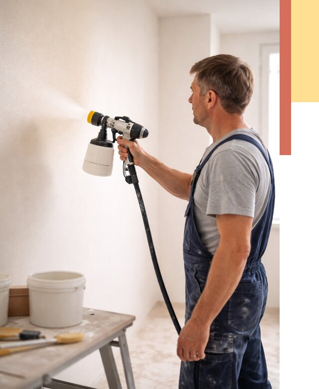 Покраска стен краскопультом в Сосногорске от 7737 руб. — механизированная покраска | ОТДЕЛОЧНИК-Сно