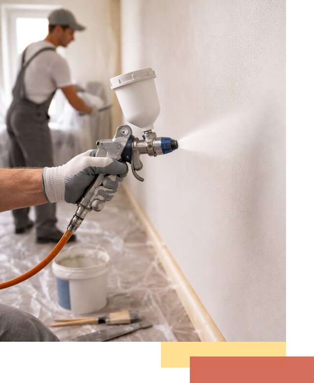 Покраска стен краскопультом в Сосногорске быстро и качественно