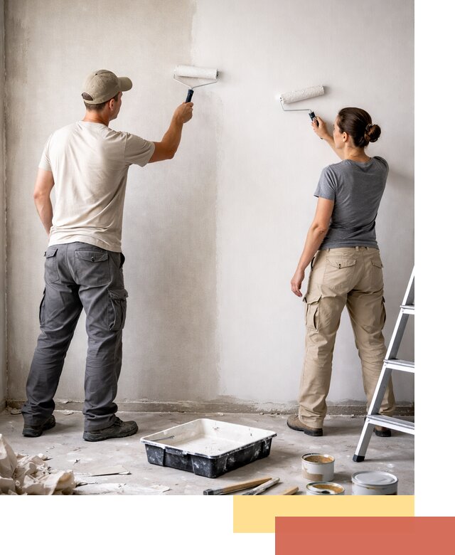 Окраска стен по стеклохолсту в Сосногорске качественно и долговечно