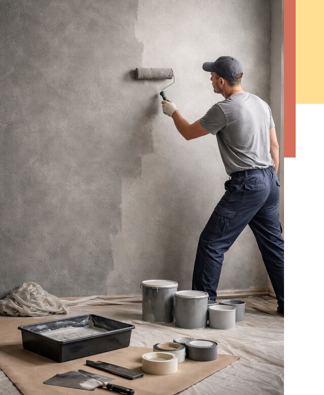 Покраска стен под бетон в Сосногорске от 671 руб. за м2 — быстро и недорого | ОТДЕЛОЧНИК-Сно