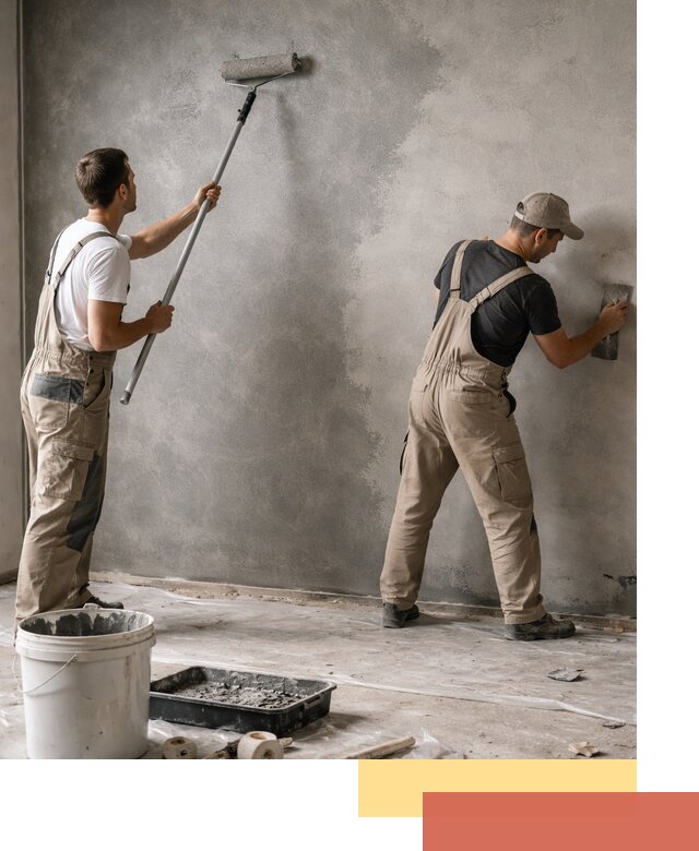 Покраска стен под бетон в Сосногорске профессионально и недорого