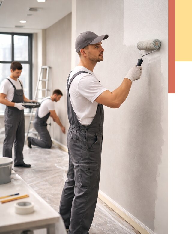 Покраска стен в офисе в Сосногорске от 8769 руб. — быстро и недорого | ОТДЕЛОЧНИК-Сно