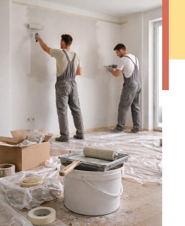 Покраска стен в квартире в Сосногорске от 2579 руб/м2 — быстро и недорого | ОТДЕЛОЧНИК-Сно