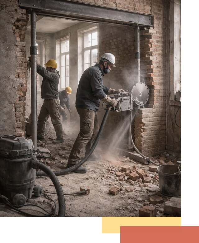 Прорезка проема в стене под дверной или оконный проем в Сосногорске