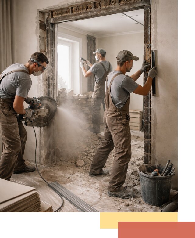 Расширение дверного проема под установку новой двери в Сосногорске