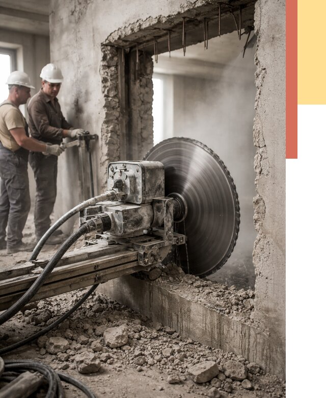 Алмазная резка проемов в Сосногорске от 4642 руб. быстро и недорого | ОТДЕЛОЧНИК-Сно