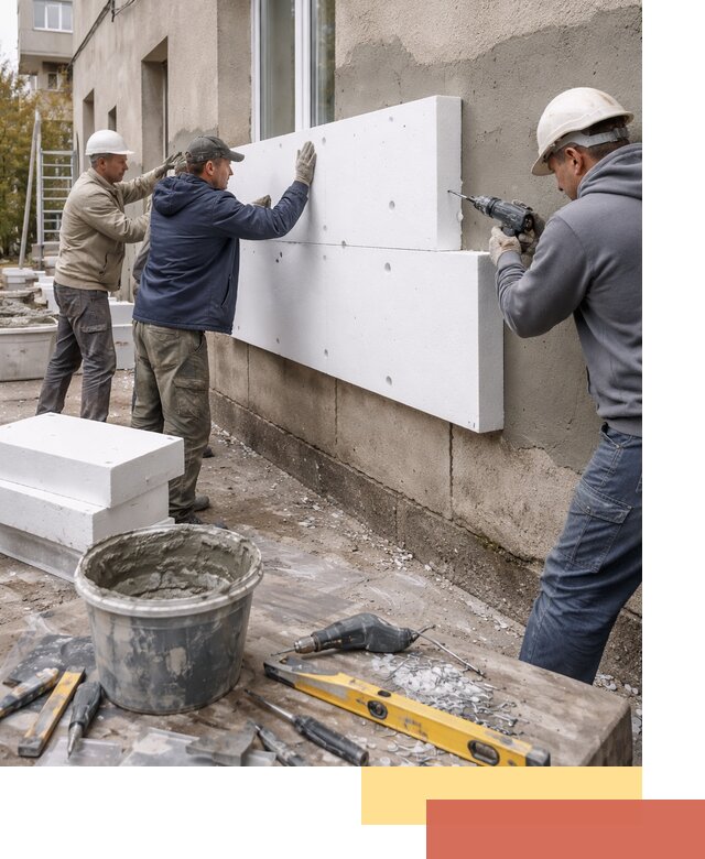 Утепление наружных стен пенопластом в Сосногорске