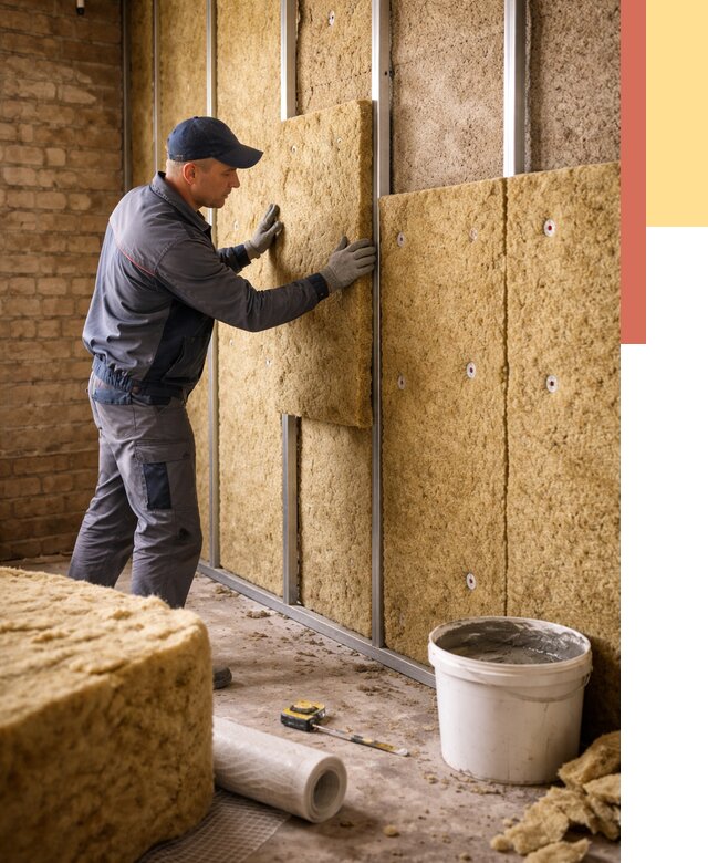 Утепление стен минватой в Сосногорске от 1393 руб./м2 — недорого и быстро | ОТДЕЛОЧНИК-Сно