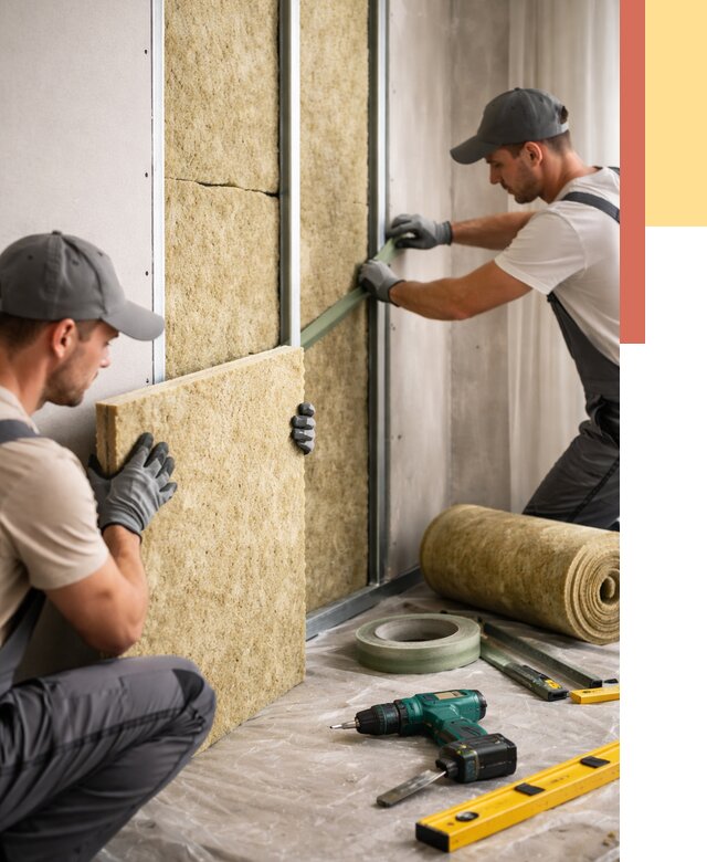 Шумоизоляция стен в Сосногорске под ключ от 1908 руб. | ОТДЕЛОЧНИК-Сно