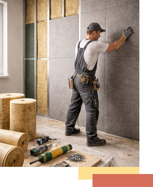 Профессиональная шумоизоляция стен в Сосногорске для квартиры и офиса