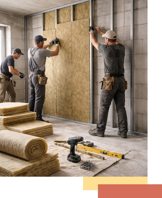 Шумоизоляция перегородок из блоков в Сосногорске — монтаж и защита шумоизоляцией