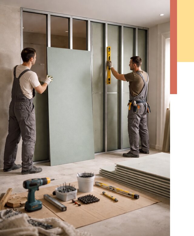 Перегородка из влагостойкого гипсокартона в Сосногорске от 4952 руб. — монтаж под ключ | ОТДЕЛОЧНИК-Сно